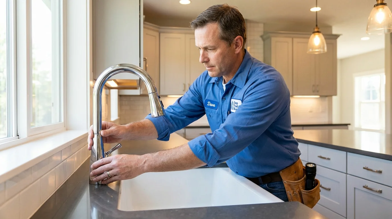 Kitchen faucet installation by Johns Plumbing LLC in Collegeville